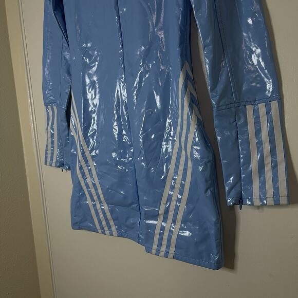 Ivy Park & Adidas Full Zip Latex Dress Light Blue & White Size Small - Picture 3 of 10